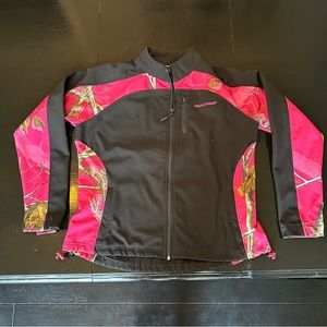 Realtree Large 10-12 Black and Pink Hunting Fishing Lightweight Coat Country